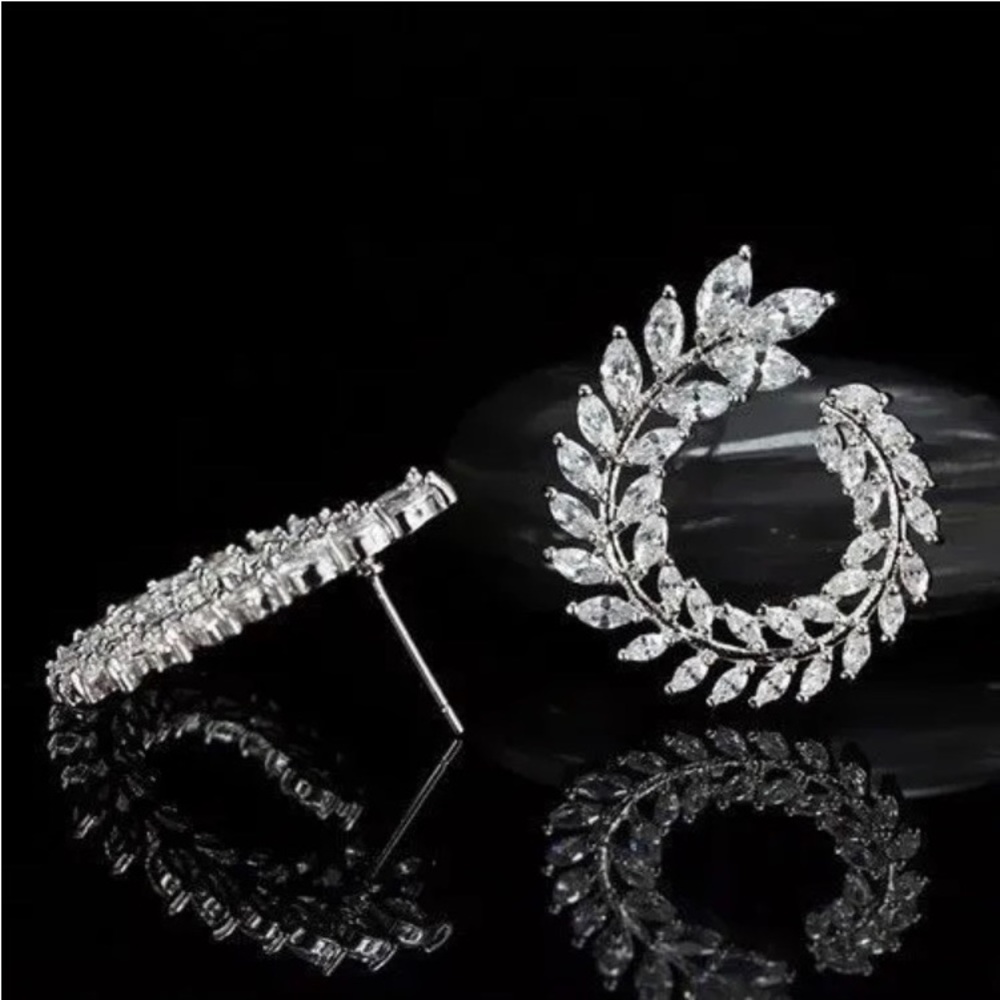 3 ct. t.w. Marquise Cut Olive Branch Earrings - Picture 6 of 16